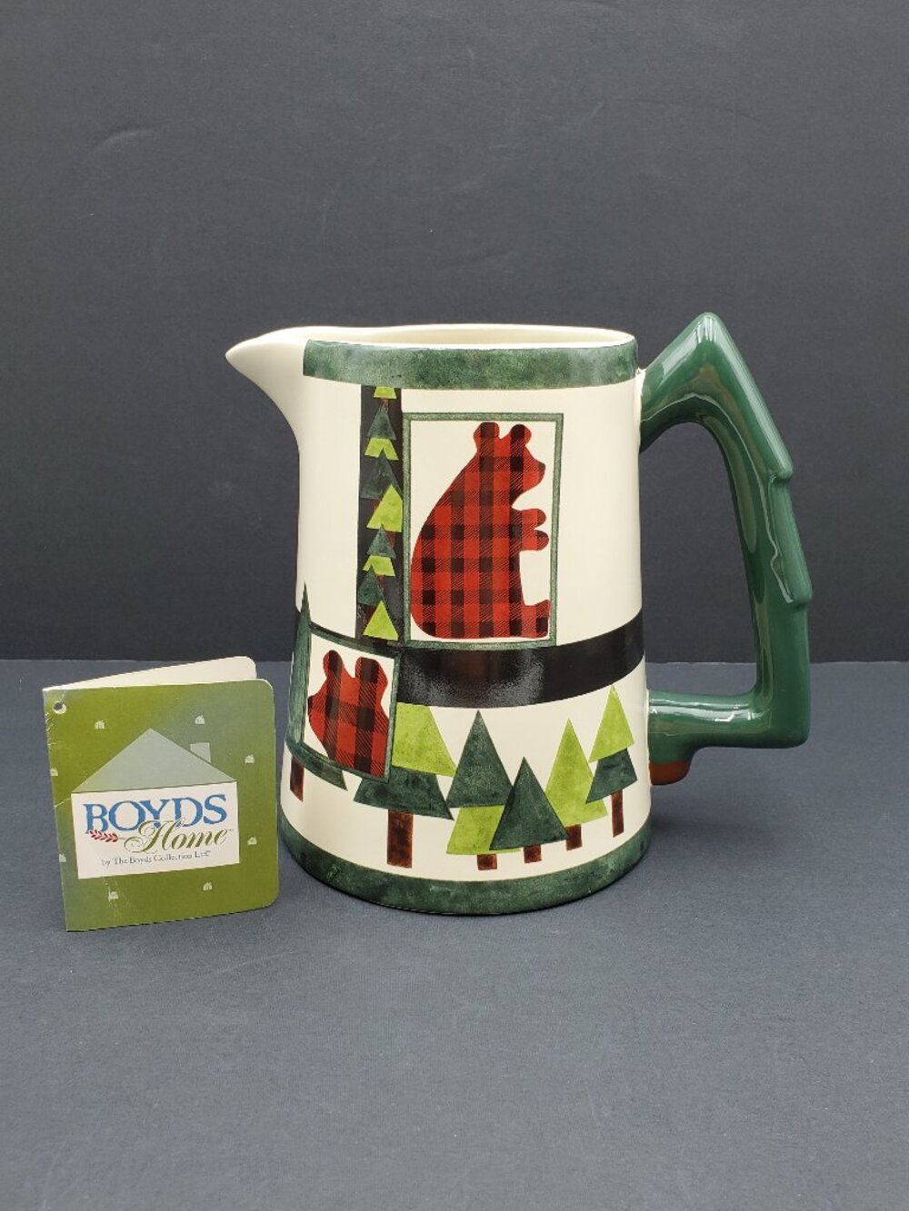 Boyds Bears Mountain Pine Pitcher Boyds Home Pine Tree Plaid Bears Jug
